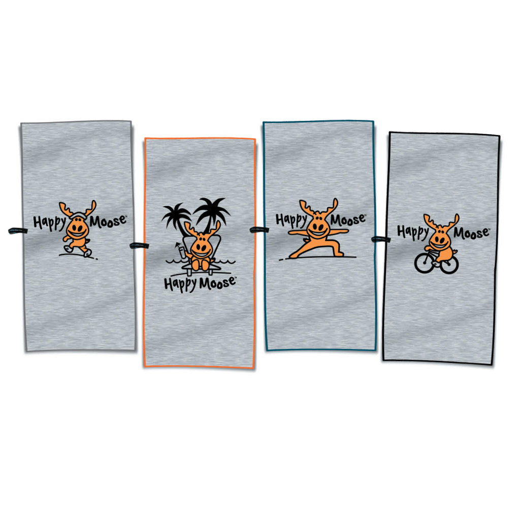Happy Moose Microfiber 4-Pack Fitness Towel Set