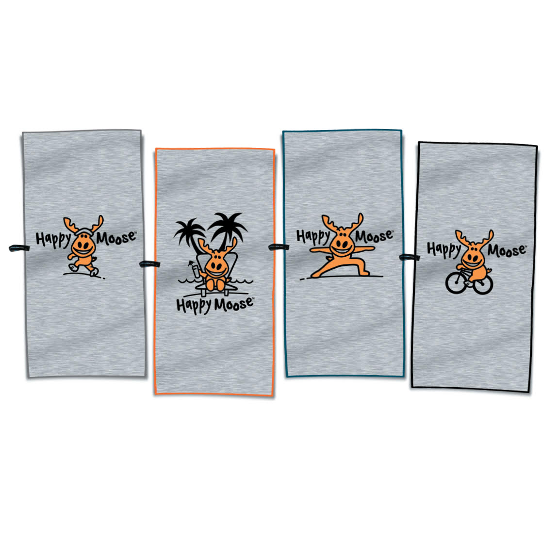 Happy Moose Microfiber 4-Pack Fitness Towel Set