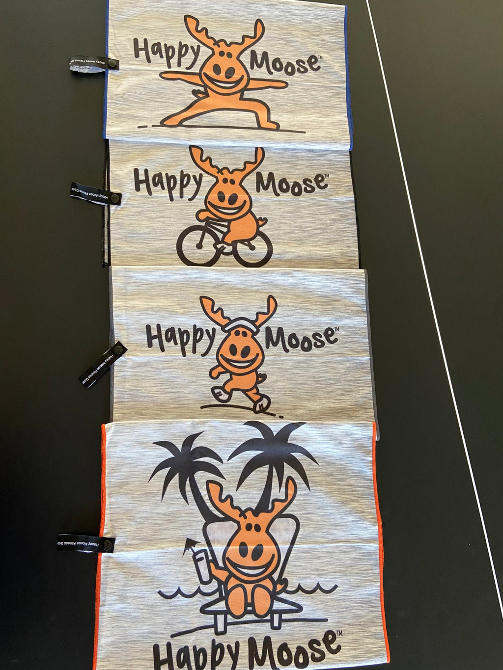 Happy Moose Microfiber 4-Pack Fitness Towel Set