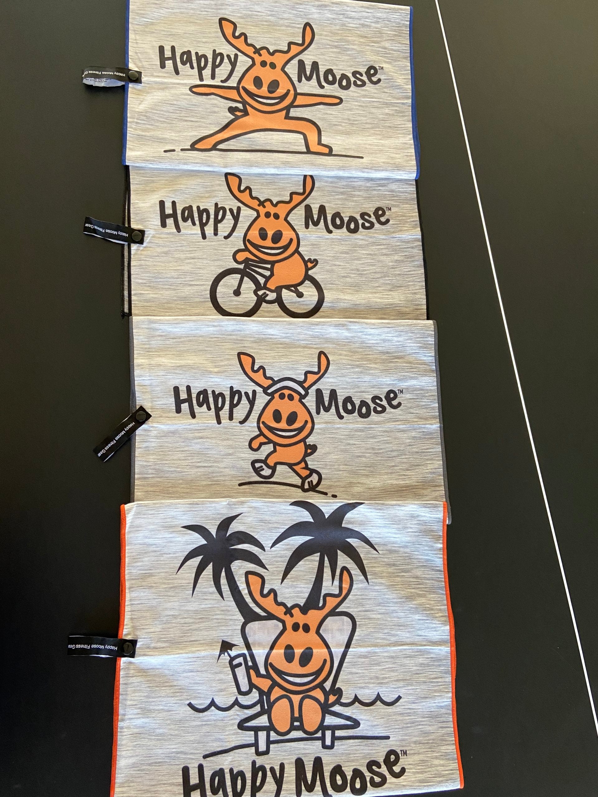 Happy Moose Microfiber 4-Pack Fitness Towel Set