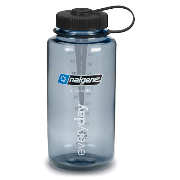 Nalgene Wide Mouth Water Bottle, 32 oz Gray