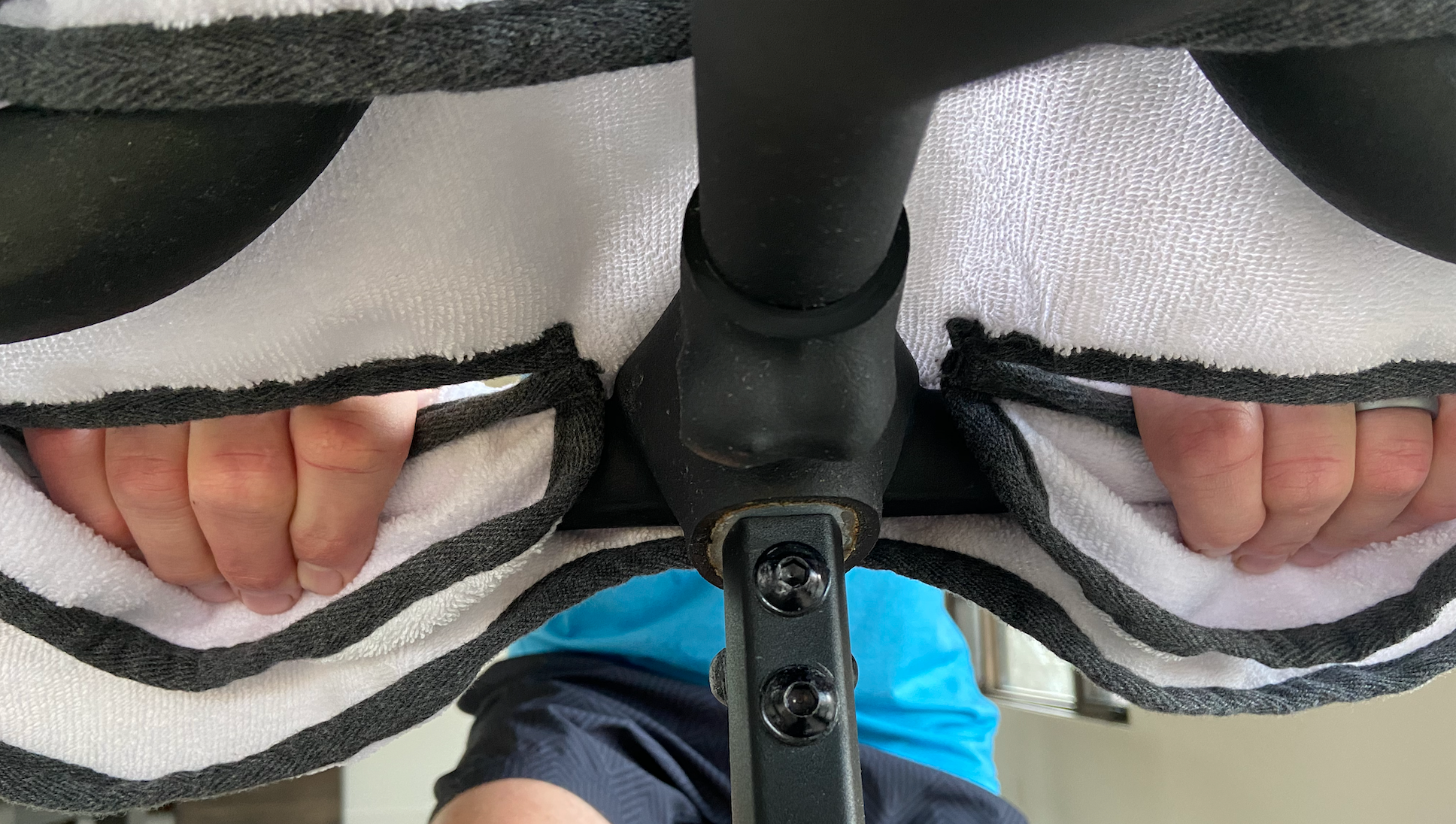 Bike Towel for Peloton® Handlebars by Happy Moose, Black Trim