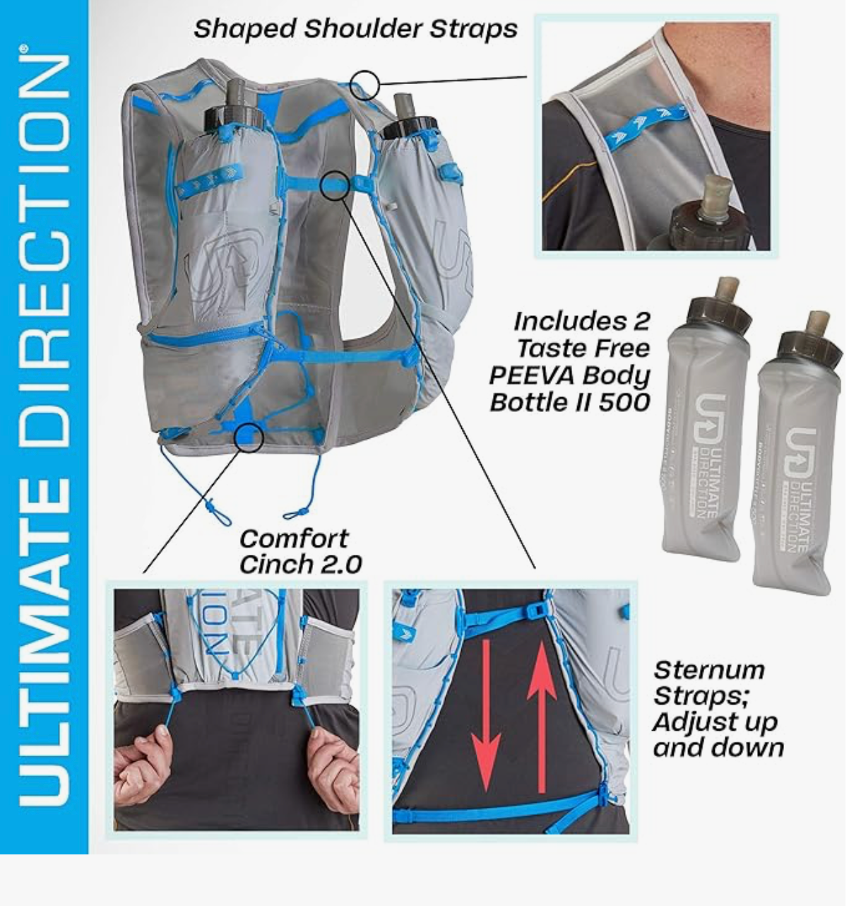 Ultimate Direction Men's Race Vest 5 Cloud, Size Small