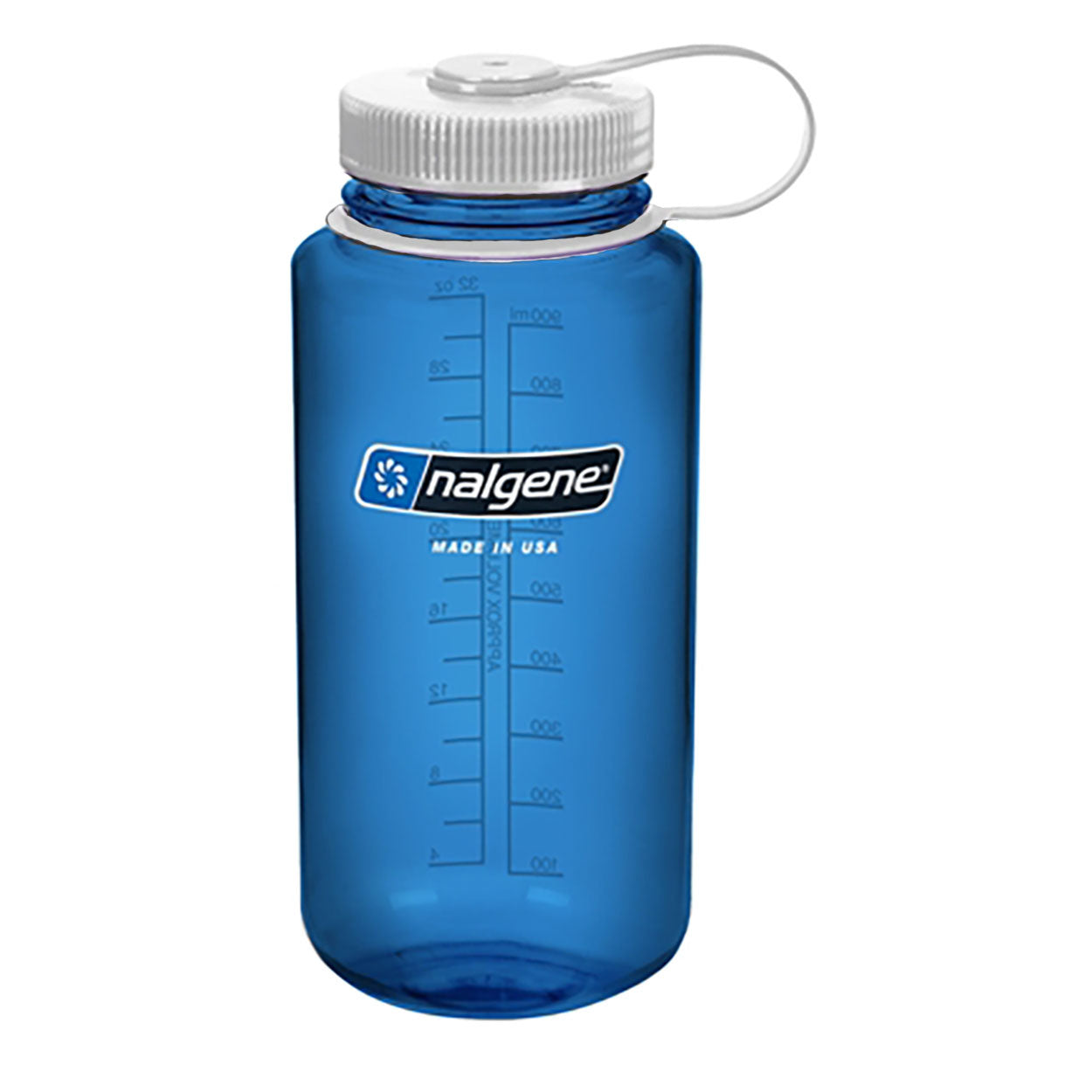 Nalgene Wide Mouth Water Bottle, 32 oz Blue w/ White Cap
