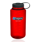 Nalgene Wide Mouth Water Bottle, 32 oz Red w/ Black Cap