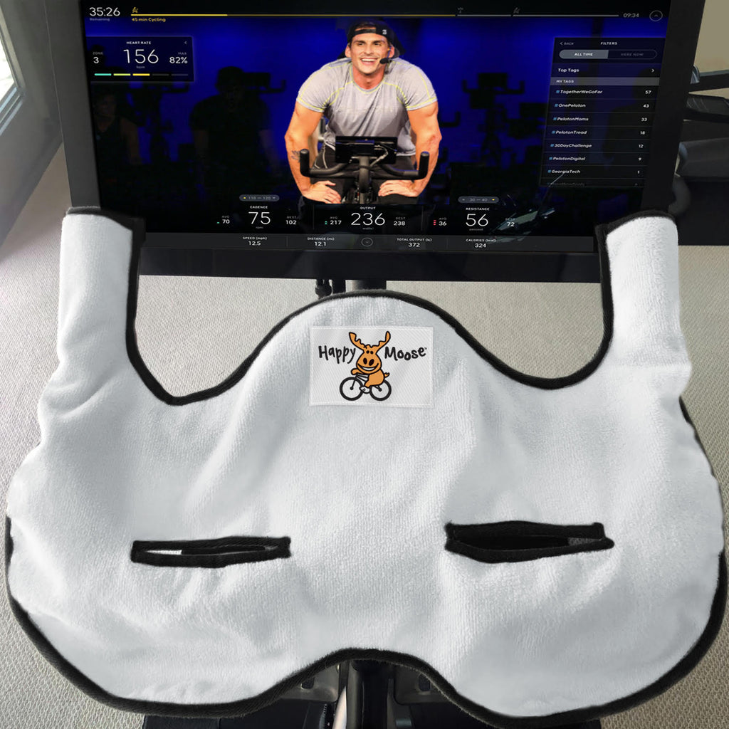 Bike Towel for Peloton® Handlebars by Happy Moose, Black Trim