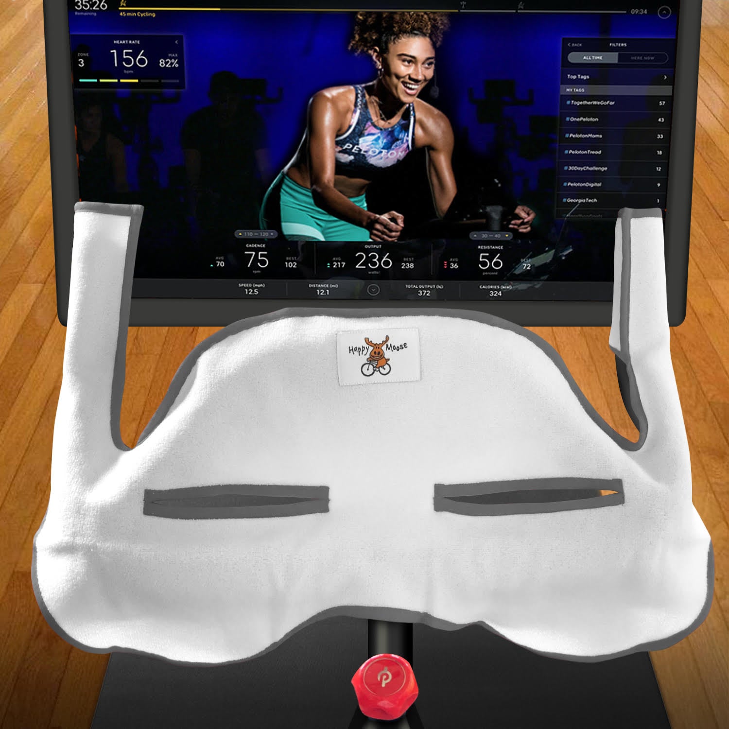 Anti-slip Bike Handlebar Towel for Peloton® Bike+, Gray Trim
